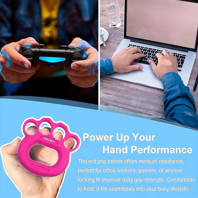 Grip Strength Trainer with Four Ring, Hand Strengthening Devices 3-Pieces for Rehabilitation Training, Stress Relief, Forearm Strengthene for Men & Women