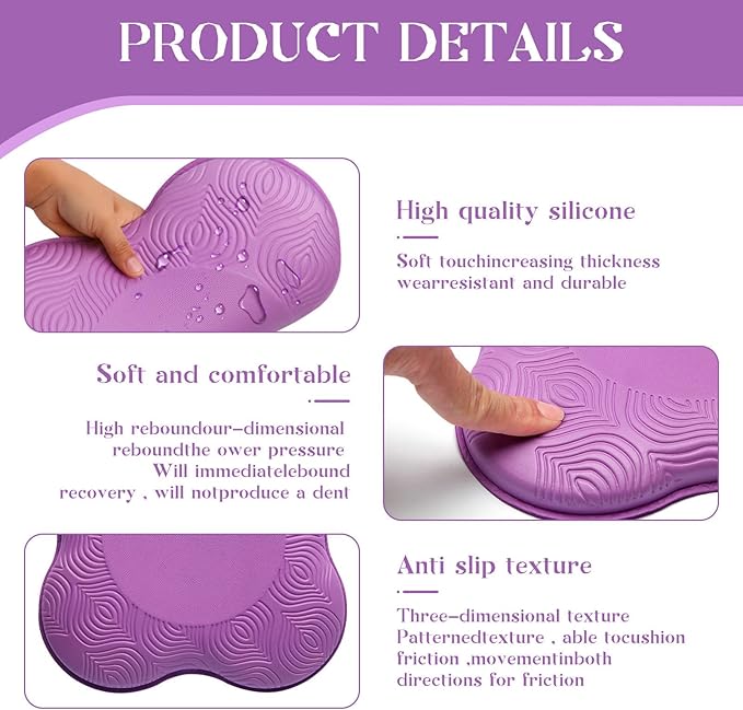 2 Packs Yoga Knee & Elbow Cushions - Extra Thick Foam for Knees, Elbows, Wrists, Hands & Head - Pilates & Kneeling Pads - Support Foam Pads for Women & Men