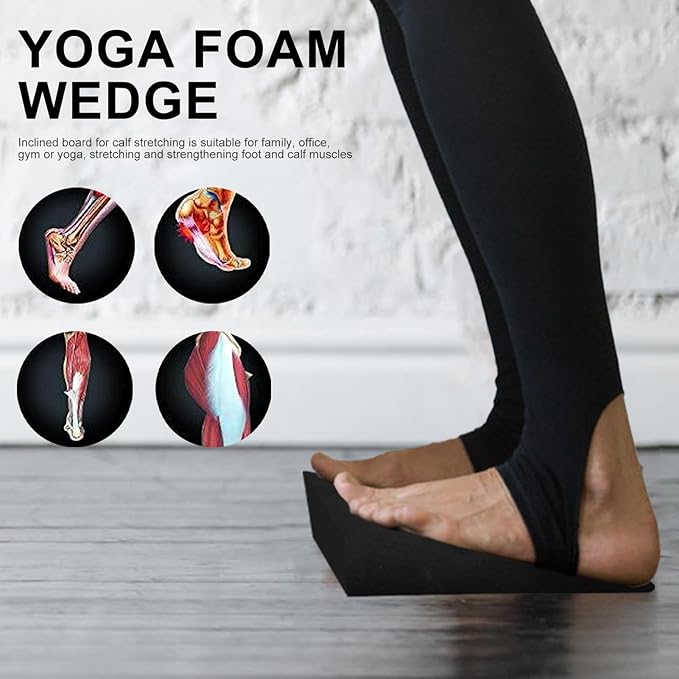 Slant Board for Calf Stretching, Portable Non-Slip Heel Elevated Squat Wedge Lightweight Yoga Foam Wedge Slant Board Trainer for Men and Women Slant Board for Squats for Knees Over Toe