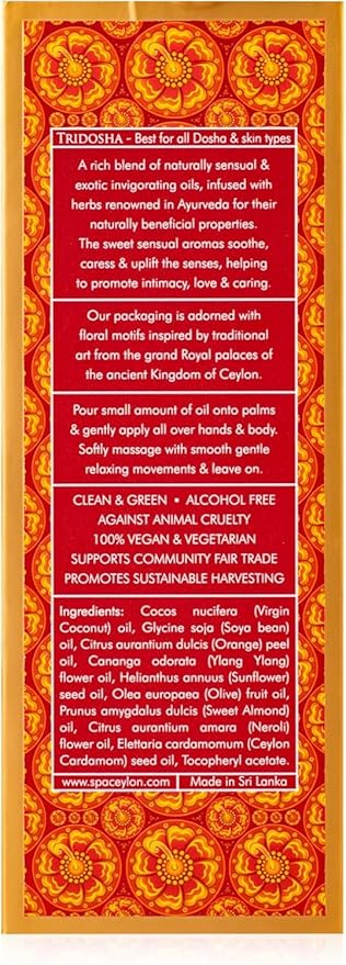 SPA CEYLON Love Sensual Massage Oil for Ultimate Relaxation | Body Oil Massage | Natural Massage Oil
