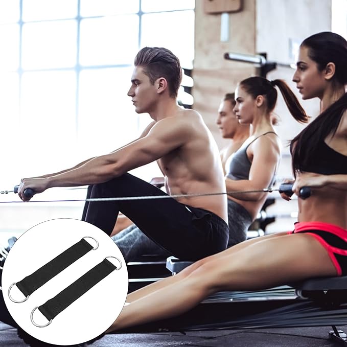 2pcs Pulley Hanging Straps Fitness DIY Swing Straps Black Pulley Rope Accessories for Strength Training and Gym Cable Attachments