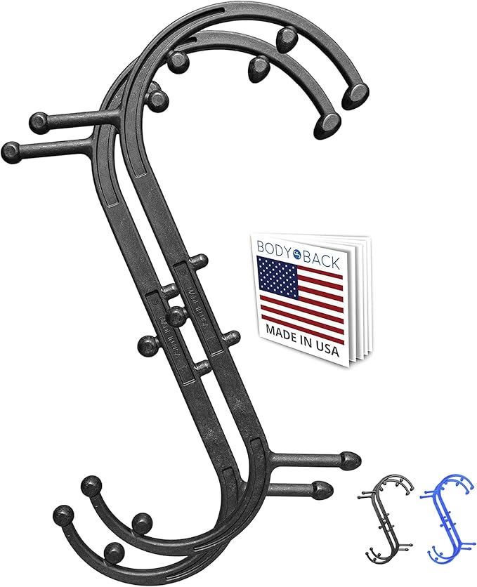 Body Back Buddy Classic USA Made Handheld Full Body Massage Cane Pressure & Trigger Point Massage Tool for Deep Tissue Pain Relief - Dual Massage Hooks for Back, Shoulder, Neck. Manual Back Massager