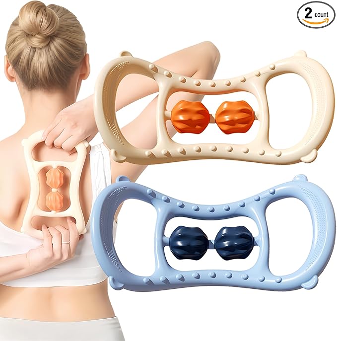 2pcs Pilates Ring - Anti Cellulite Massage Tool & Lymphatic Massager for Shoulders, Back and Legs, Roller Massager for Pilates Enthusiasts