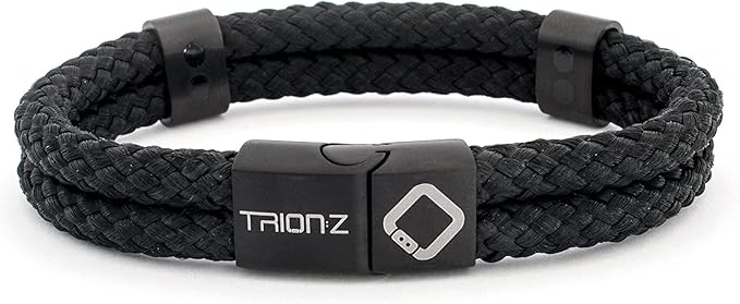 Trion:Z Zen Loop Duo Magnetic Field Therapy Wristband for Women & Men Featuring Patented ANSPO Technology (Black, Large)