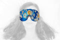 Handmade Weighted Sleep Eye Mask Yoga Pillow - Flax Seed Fill - Unscented - Floral Turquoise - TEMF-FT