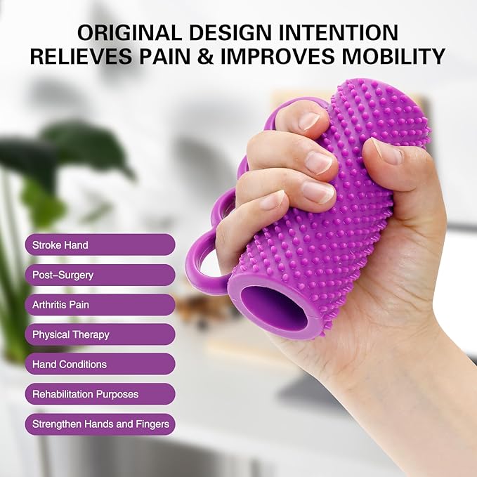 Hand Therapy Grip Ball for Stroke, Arthritis, Carpal Tunnel Pain Relief Recovery, Hand Squeeze Ball for Physical Therapy, Exercise Stress Balls for Adults, Improve Flexibility & Grip Strength