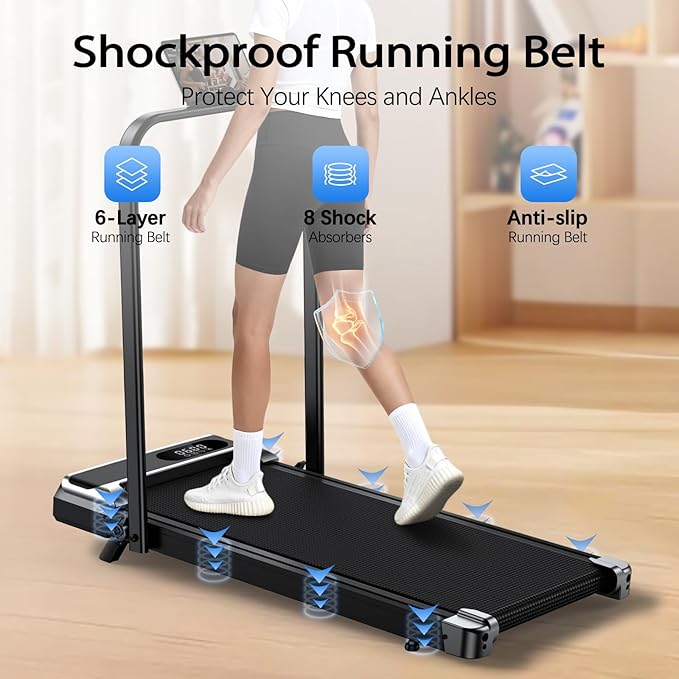 AoraPulse Portable Foldable Treadmills for Home, Small Folding Treadmill for Home Office with 300 LBS Capacity, Walking Running Exercise Electric Compact Treadmill with LED Display