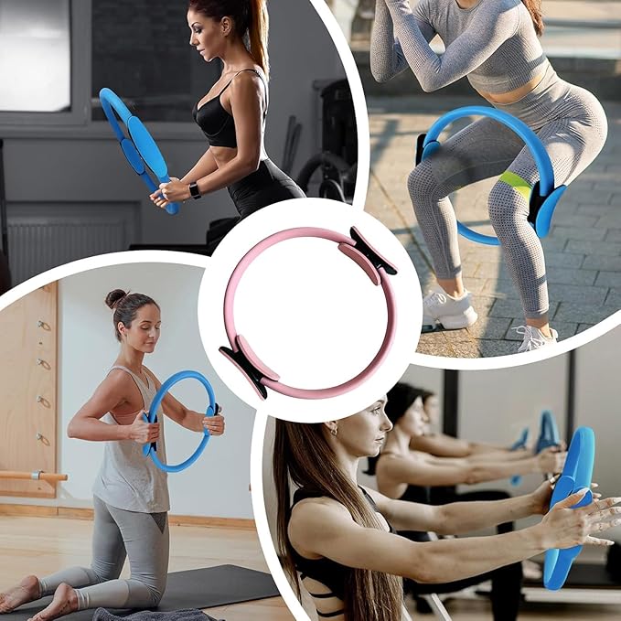 Pilates Ring, Flexible Ring Fitness 14" Yoga Rings Magic Circle with Dual Padded Handles, Fitness Circle for Toning Arms, Thighs/Legs & Core Home Exercise Equipment