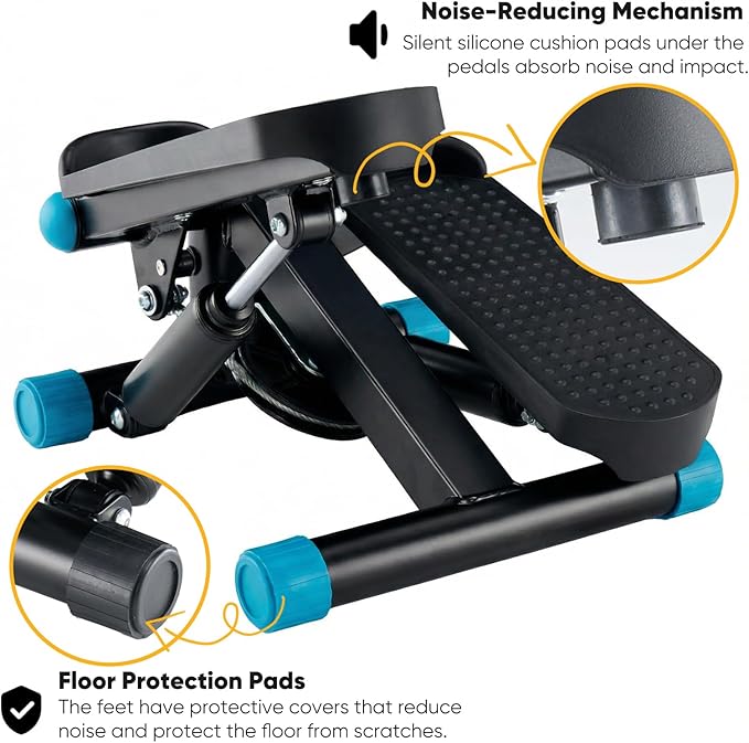 Stair Stepper with Resistance Bands for Home Exercise, Mini Stepper Machine for Indoor Fitness, Portable Home Gym Stepper for Full Body Workout, 300LBS Capacity