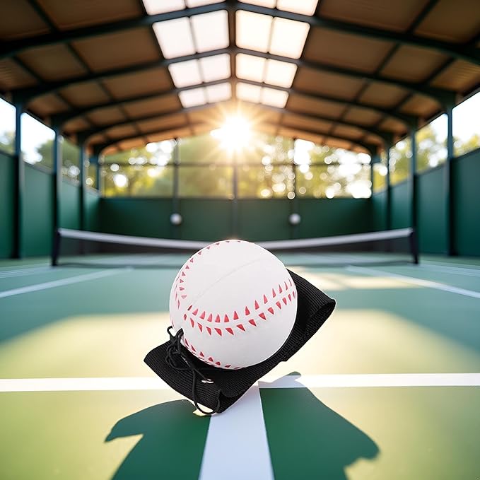 Jowxsx White Wrist Return Ball, 2.36 Inch Sports Wrist Balls on a String, Rubber Rebound Bouncy Wristband Balls on Elastic String Sports Reaction for Wrist Exercise or Play (Tennis, Baseball)