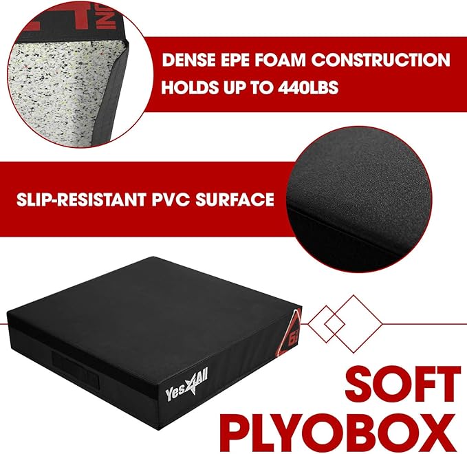 Yes4All 3 in 1 Wooden Plyo Box, Plyometric Box Platform for Jump Training, Jump Boxes for Home Gym Exercise and Outdoor Workout