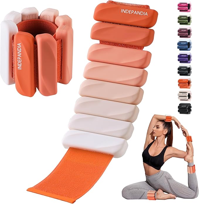 Wrist & Ankle Weights for Women and Men, 2lbs/4lbs Pairs Adjustable Silicone Weighted Bangles for Arm & Leg Workouts, Perfect for Pilates, Barre, Yoga, Walking & Home Fitness 24055