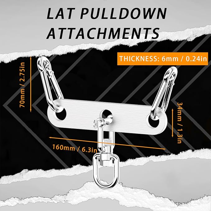 J Bryant Stainless Steel Double to Single Pulley Adaptor Plate for Cable Machine – Fitness Dual Pulley Connector with 3 Carabiners for LAT Pulldown, Triceps Pushdown, and T Bar Row Accessories