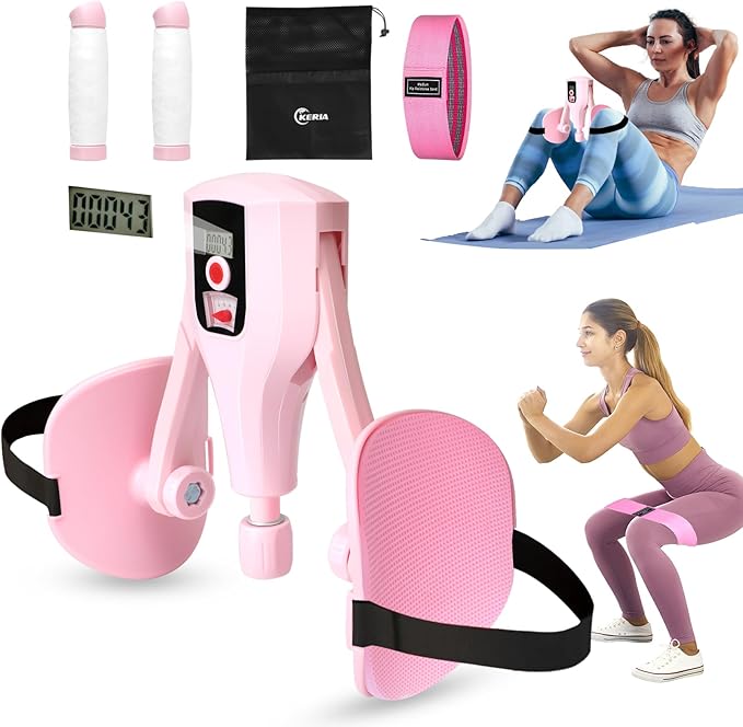 Keria Thigh Trainer Thigh Exerciser Adjustable Resistance Hip Trainer, Inner Thigh Exercise,Pelvic Floor Muscle Kegel Exerciser for Women with Resistance Band