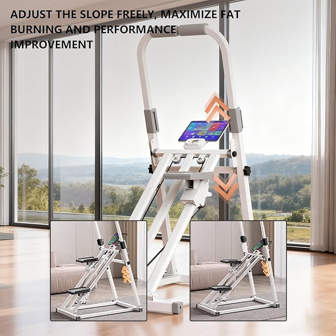Steppers for Exercise at Home,Step Fitness Foldable Stair Stepper with Handlebar, Adjustable Resistance,Timer & Phone Holder,Quiet Climber Cardio Equipment,440lb Capacity for Home Gym