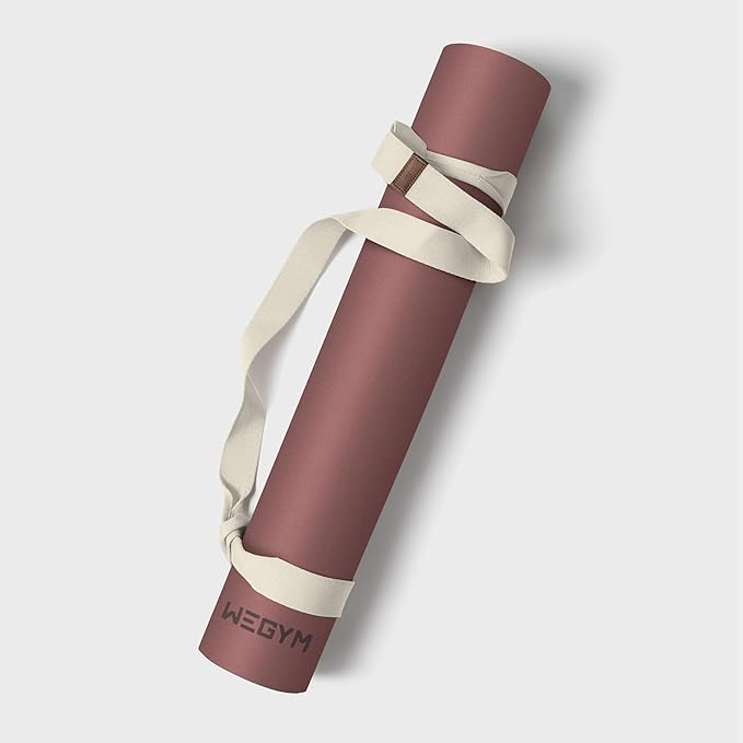 WeGym Yoga Mat, 4mm Cushioned Exercise Mat for Yoga, Pilates, Home Workouts - Anti Slip Polyurethane Suede Yoga Mat with Carrying Strap
