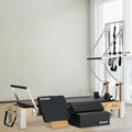 PAETA Pilates Reformer, Wooden Reformer Pilates Machine with Cadillac Trapeze Table, Pilates Equipment for Home Workout and Studio, Includes Sitting Box, Jumpboard