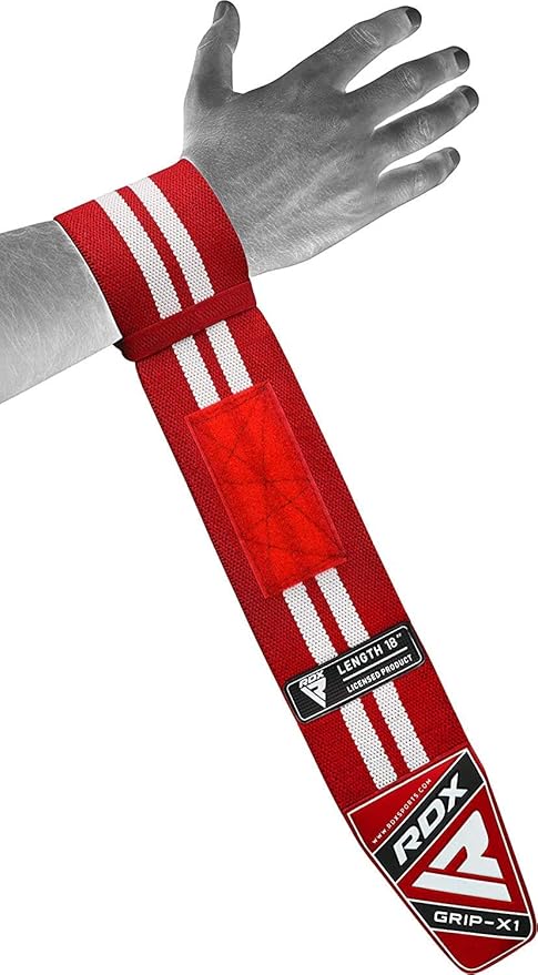 RDX Weight Lifting Wrist Support Wraps, 36” 24” 18” Professional Grade Elasticated Cotton Straps, Gym Fitness Workout Strength Training Bodybuilding Powerlifting Deadlifting Calisthenics, Men Women