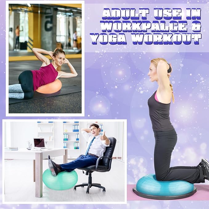 Libima 4 Pcs Flexible Seating for Classroom Inflatable Ball Chairs with Pump Donut Exercise Ball Cushion Seat for Balance and Stability Training School Home Office Gym Yoga Workout