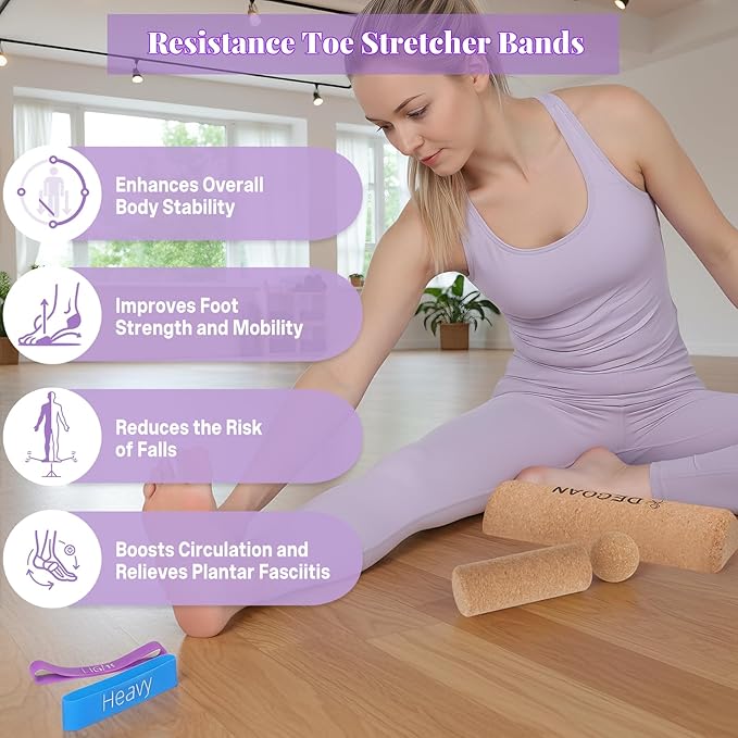 Cork Balance Board with Resistance Bands, Foot Training Kit, Foot Strengthener & Ankle Stability Trainer for Enhanced Foot Function | 4 in 1 Non Slip Balancing Board for Home Workouts, Office Breaks, Travel, Physical Therapy & Fitness Enthusiasts