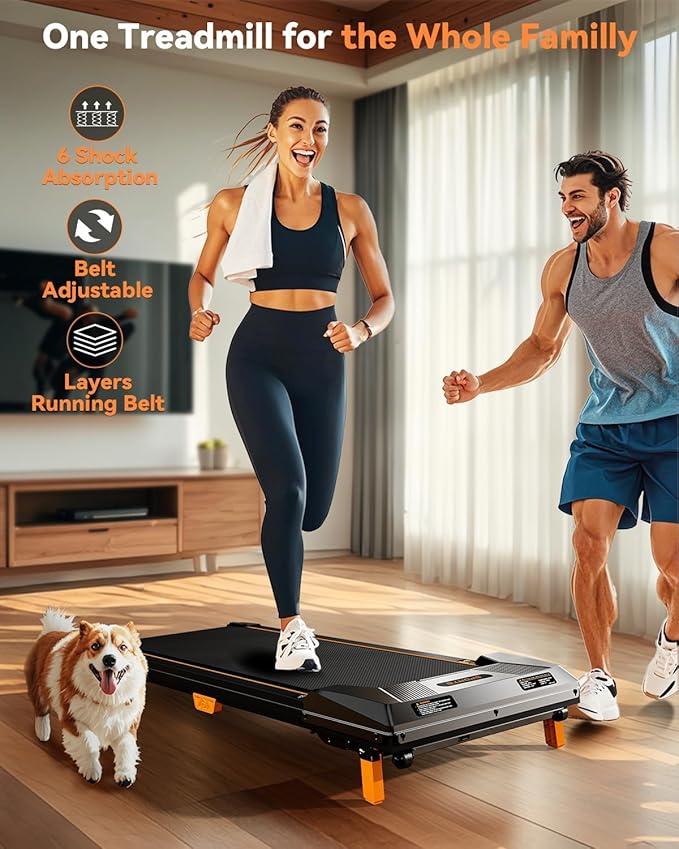 Walking Pad Treadmill, BestGod Incline Under Desk Treadmill 330lbs Capacity, 2.5HP Portable Treadmills for Home, Compact Treadmills Mini Running Machine with Remote Control