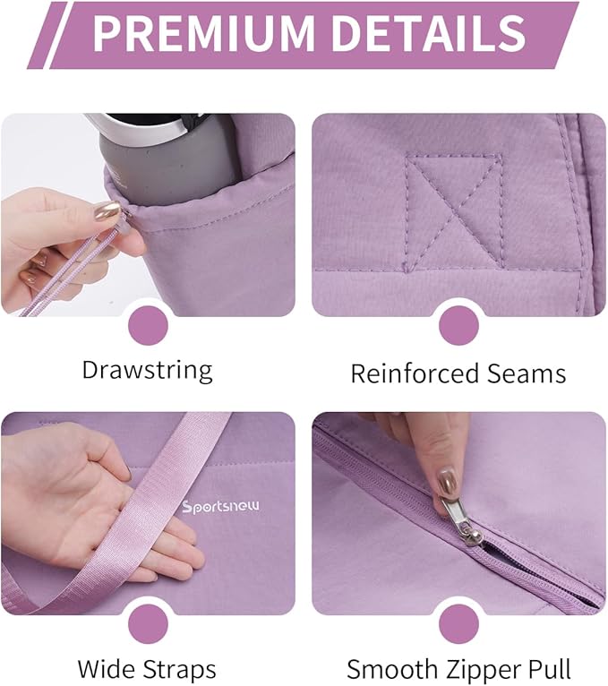 sportsnew Yoga Mat Bag Tote Yoga Gym Bags For Women Men with Waterproof Wet Pocket & Hook-and-loop, Quick Access Storage Yoga Mat Bag Carrier