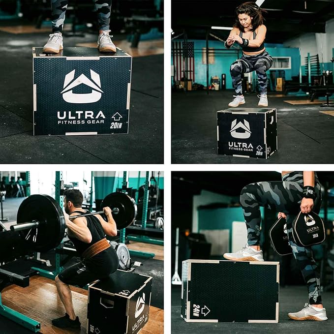 Wooden Plyo Box, 31 Plyometric Jump Training Squat, Step Up, Jumps & More Workout Size S, M, L, XL
