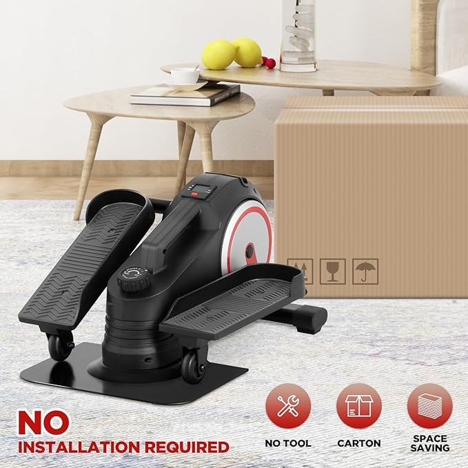 Under Desk Elliptical Machine, Portable Pedal Training Machine for Senior Exercise, Magnetic Mini Ellipse Machines Leg Exerciser Stair Stepper for Home with Resistance for Sitting or Standing