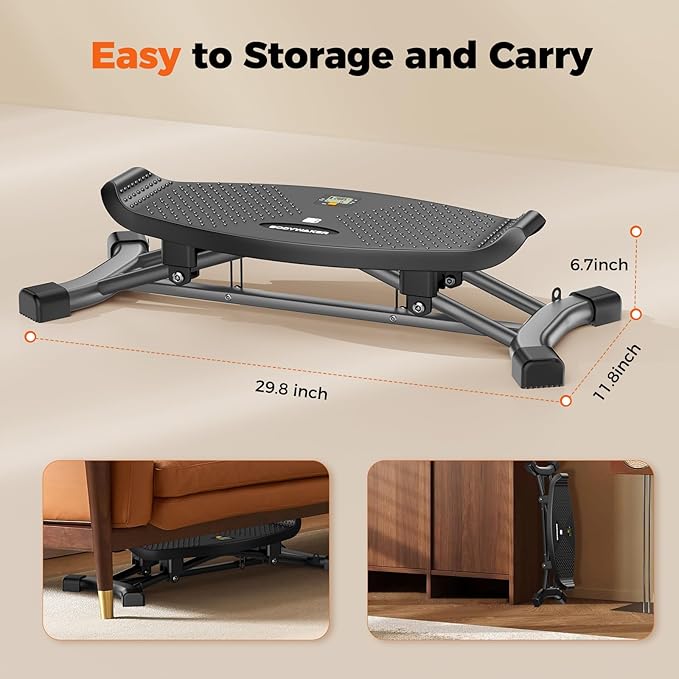 Balance Board for Full Body Workout, Wobble Board with LCD Monitor & Resistance Bands, 300 lbs Capacity Portable Rocker Board for Home Gym, Cardio, Core & Leg Training