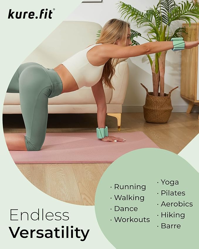 Pilates Weight | Wrist & Ankle Weights for Women | Weighted Bangles | 1LB/ 2LB Each (Set of 2)