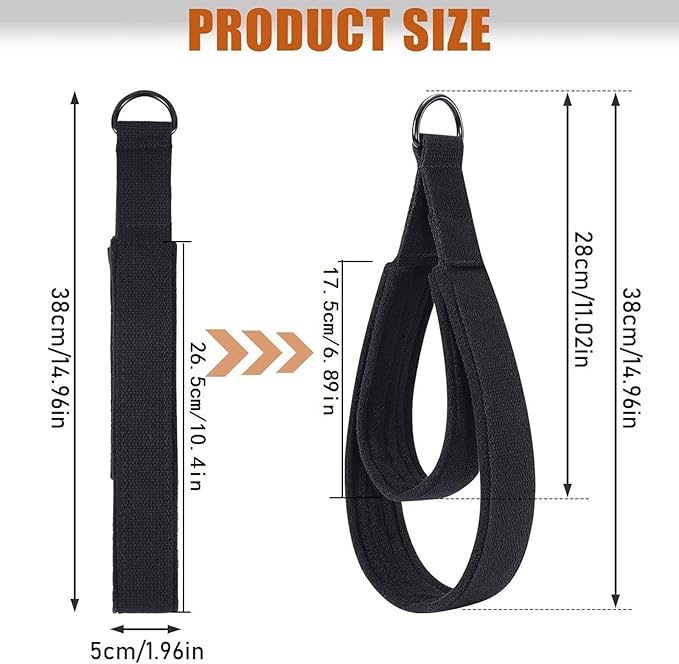 Pilates Straps Foot and Hand Straps Double Loops Exercise Equipment Accessories for Gym Workout, 1 Pair