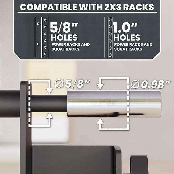 Synergee Dip Handles for Power and Squat Racks. Dip Stand Compatible with 2x2, 2x3, and 3x3 Racks. Dip Bars for Tricep Dips, Bodyweight Training, and Upper Body Workouts