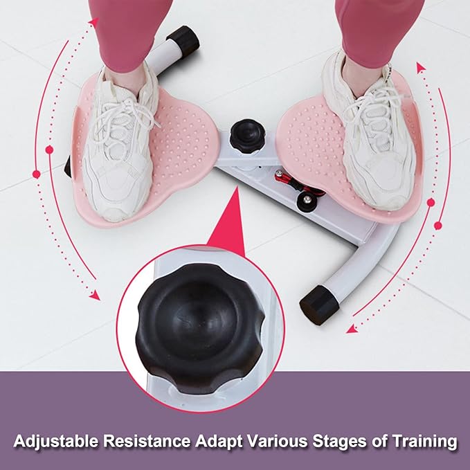 Rotating Waist Trainer,Sport Exercise Twist Board,Aerobic Waist Twister with Resistance Band,Full Body Toning Workout Ab Twister Board for Aerobic Exercise