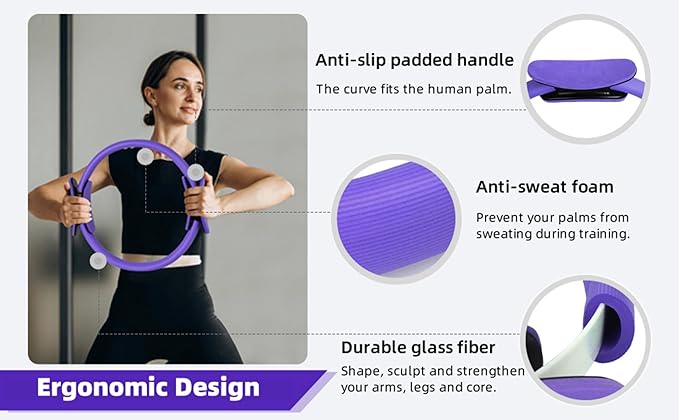 Pilates Essential Kit for Women,13pcs Pilates Equipment for Home Workouts,with Pilates Ring and Ball,5 Resistance Bands and Other Equipment,for Pilates Beginners,Enthusiasts and Professionals