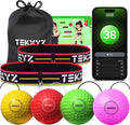 TEKXYZ® Reflex Ball Family Pack with Counter App | Online Community for Boxing Ball, Ideal for Coordination, Punching, Stress Relief, Home Workouts & Fitness | Stocking Stuffer Gift for All Ages