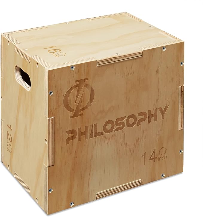 Philosophy Gym 3 in 1 Wood Plyometric Box - Jumping Plyo Box for Training and Conditioning