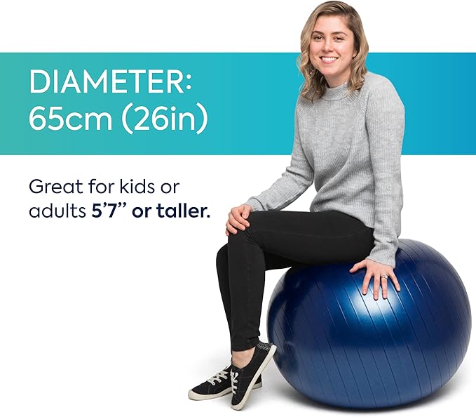 Bouncyband Balance Ball – Create Flexible Seating to Improve Focus at School, Office, or Home with This No-Roll Weighted Ball