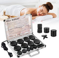 Hot Stones Massage Warmer Kit, 21 Pcs Hot Stones Massage Set, Hot Rocks Basalt Massage Stones for Home Spa Warming Therapy Relaxing