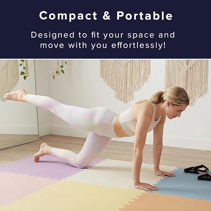 We Sell Mats 3/8" Thick Multipurpose EVA Foam Exercise Floor Mat, Interlocking Tiles, Anti-Fatigue for Home or Gym