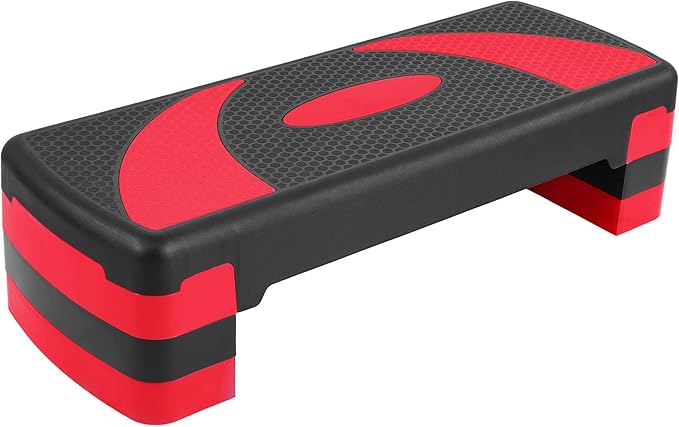 BalanceFrom Aerobic Step Platform Trainer with Adjustable 3-Level Risers, 400 Pound Weight Capacity – Non-Slip Exercise Stepper for Cardio, Strength, and Fitness Workouts at Home or Gym