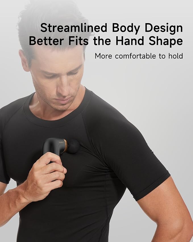 A1 Super Mini Massage Gun, Percussion Deep Tissues Muscle Massager, Travel Massage Gun, Compact Sports Massager, Portable Handheld Massager for Office, Home, Athletes(Black)
