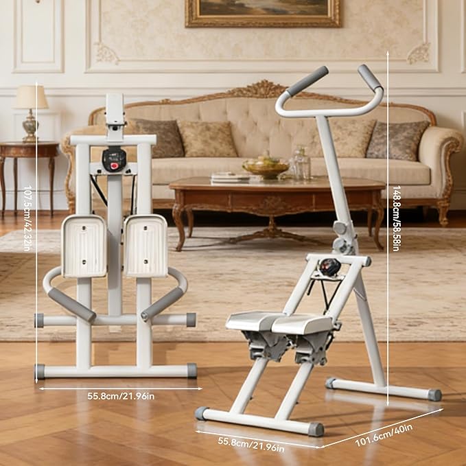 Foldable Stair Stepper for Home Gym with Leg Massager Roller, Full Body Workout Climber Machine, Fitness Equipment with Adjustable Handles