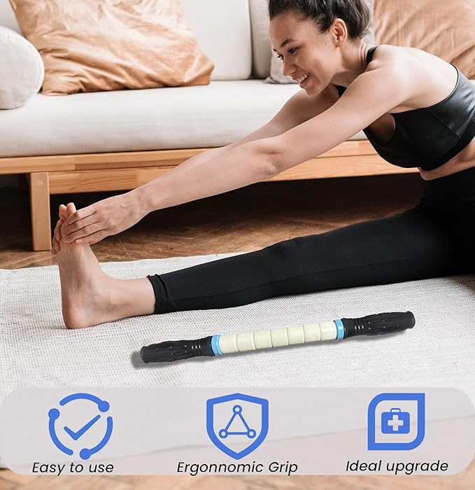 Muscle Roller Stick Ctwctr Massage Roller for Lymphatic Drainage, Cellulite Massager, Leg Massager for Circulation and Pain Relief, Deep Tissue & Trigger Point Massage