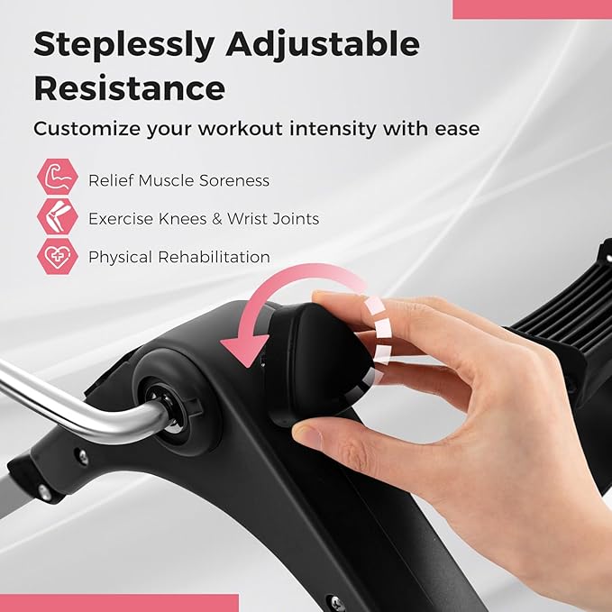 GYMAX Under Desk Bike Pedal Exerciser, Folding Mini Exercise Bike with LCD Display for Arms & Legs Workout, Portable Peddler Exerciser for Seniors Office Home Fitness