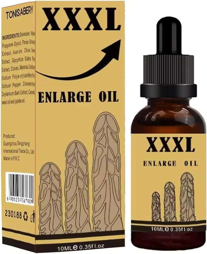 Male Enlargement Oil for Men's Herbal Massage Oil - Natural Formula for Skin Hydration, 10mL