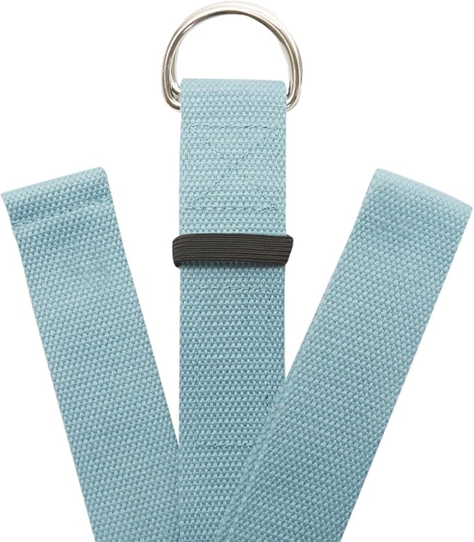 Everyday Yoga Strap with Metal D-Ring - Durable Stretching Strap for Yoga, Pilates, Flexibility & Physical Therapy (6ft, 8ft, 10ft)
