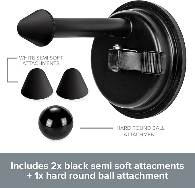 Wall Mounted Trigger Point Massager Tool - Mountable Pressure Point Massage Tool - Neck, Shoulder & Back Massage Stick with 3 Replaceable Heads for Acupressure Points - Manual Massage Tools for Home