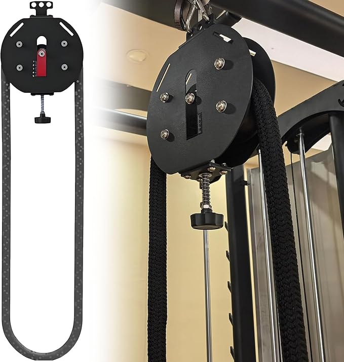 Endless Rope Trainer | Resistance Trainer Machine | Pulley Rope Puller Fitness Rope Trainer | Pulley Rope Climbing Machine Adjustable Resista |14ft Closed-Loop Nylon Rope, Home Gym Red