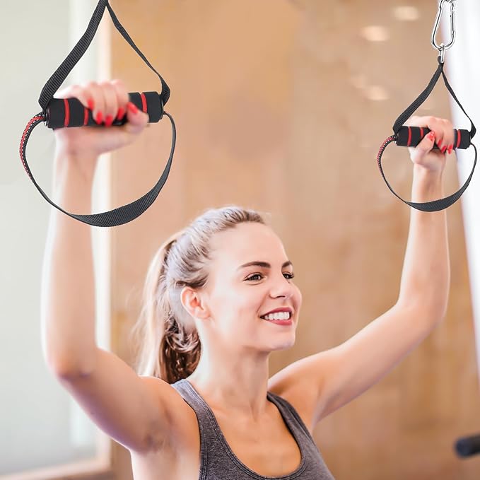 Resistance Band Handle and Fitness Training Grip, Sturdy Dual-use Pull-up Handle for Home Gym Equipment, Non-Slip Workout Strap Attachment for Strength Training and Exercise