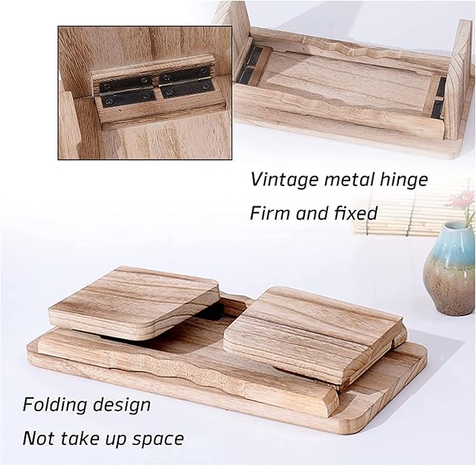 Kneeling Chair,Meditation Bench Kneeling Stool,Portable Foldable Perfect Kneeling Stool Ergonomic Yoga Bench, for Tea Ceremony, Seiza, Yoga, Praying and Healthier Sitting(Dark Brown)